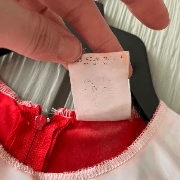 VTG 80s Disney Wear Minnie Mouse Adult Costume Dress M Polka Dot Made in USA - Picture 10 of 11